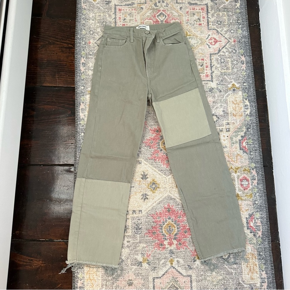 Reformation Ryan Tonal Patch High Rise Straight Jeans